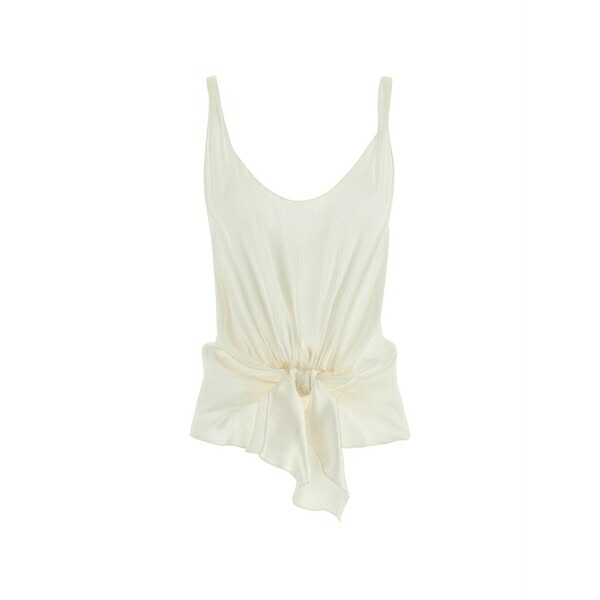 J.W.アンダーソン レディース ティーシャツ トップス Crinkled knot-detail blouse Neutrals