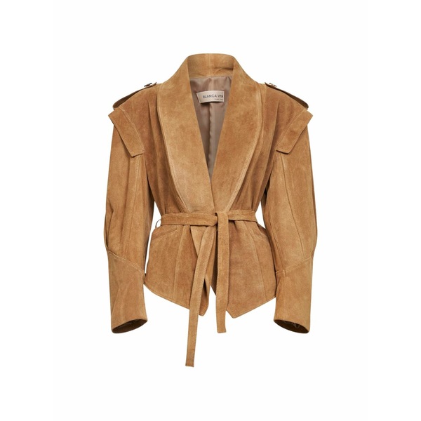 ブランカ ヴィータ レディース 上衣＆上衣 アウター Belted leather jacket Neutrals