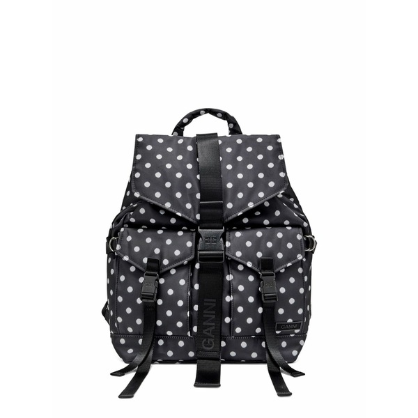 ガニー レディース うしろ側容器に並べる・背嚢 御徒面子 Polka dot buckle backpack Black