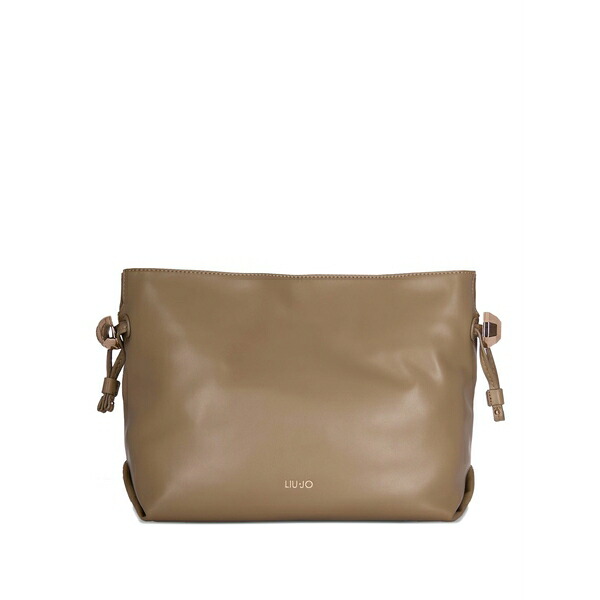 リュージョー レディース ショルダーバッグ 御徒面子 Logo-detail zip-top shoulder bag Neutrals