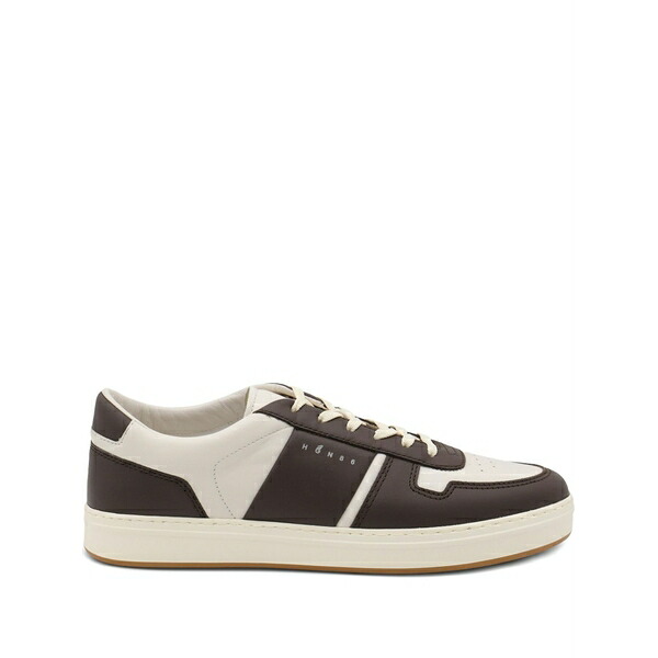 ホー鵞鳥 メンズ スニーカー シューズ Leather panelled low-top sneakers White