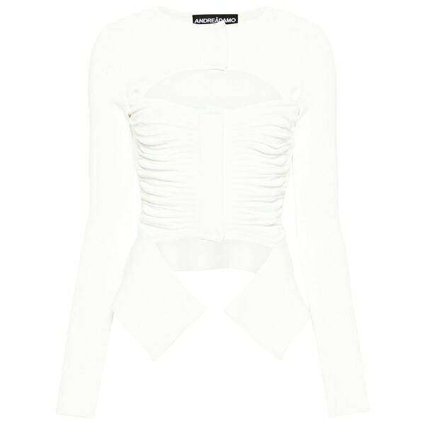 アンドレダモ レディース ジレー アウター X ray knitted cardigan White