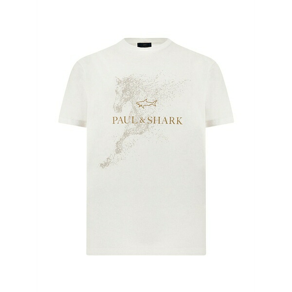 ポールアンドシャーク メンズ プルオーバー トップス Year of the horse printed cotton t-shirt White