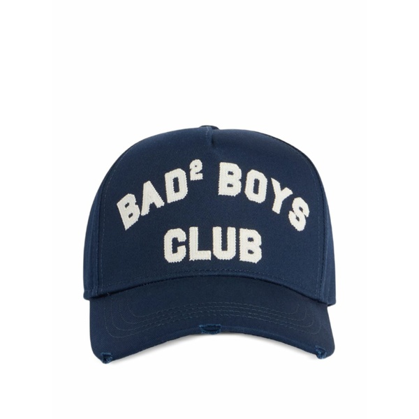 ディースクエアード メンズ かぶり笠 添え物 College baseball cap Blue