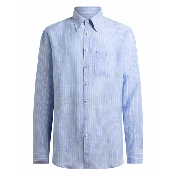 エトロ メンズ プルオーバー トップス Striped buttoned shirt Blue