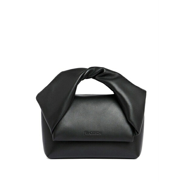 J.W.アンダーソン メンズ トートバッグ 御徒面子 Small twister leather tote bag Black