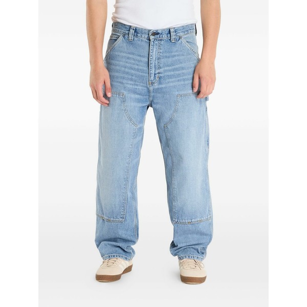 鉄道車両ハート型 メンズ ジーンズズボン下 ボトムス Og double knee jeans Blue