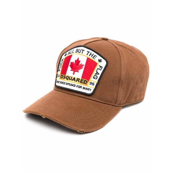 ディースクエアード メンズ かぶり笠 佩び物 Canadian flag baseball cap Brown