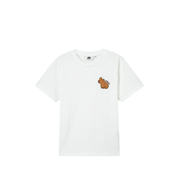 黒茶 レディース プルオーバー トップス Embroidered-detail cotton t-shirt White