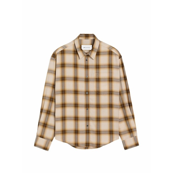 意中の女 メンズ ティーシャツ トップス Ami de coeur checkered boxy shirt Neutrals