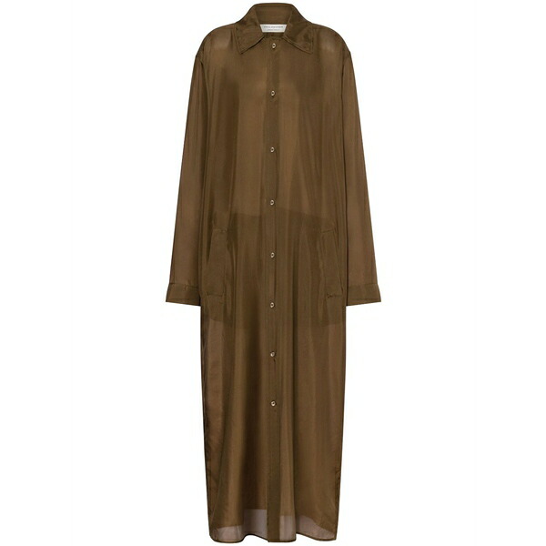 フィロソフィーデロレンゾセラフィーニ レディース 厚地の外套 アウター Silk single-breasted coat Brown