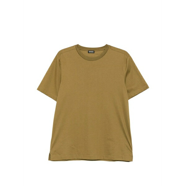 ゼニア メンズ ティーシャツ トップス Round-neck short-sleeve t-shirt Green