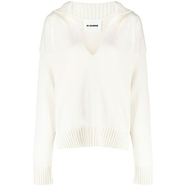 ジル・サンダー レディース 編み物\u0026スウェーター アウター Knitted split-neck jumper Neutrals