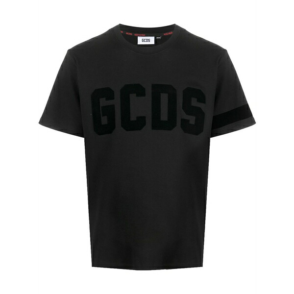 ジーシーディーエス メンズ プルオーバー トップス Logo-print cotton t-shirt Black