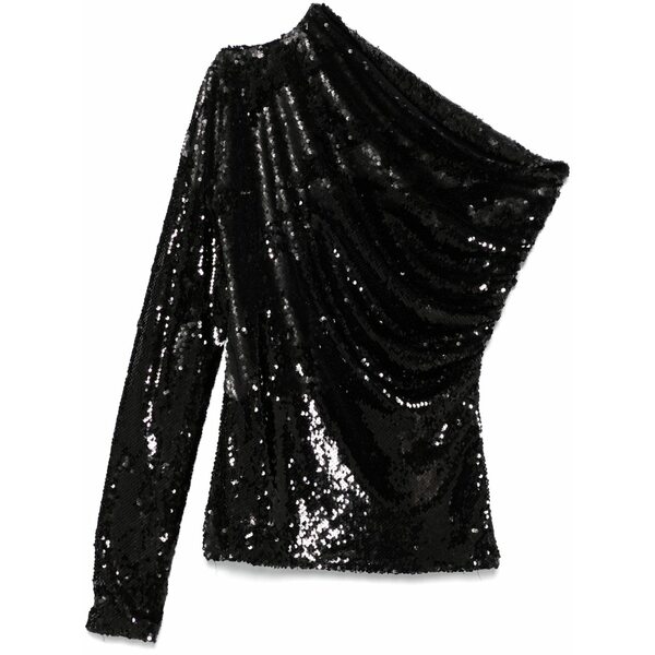 アルケミー レディース ティーシャツ トップス X lia aram sequinned top Black