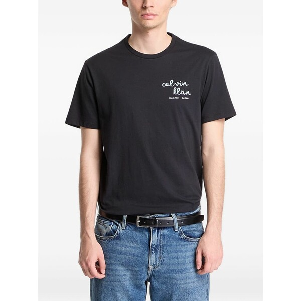 カルバンクライン メンズ ティーシャツ トップス Logo-print t-shirt Black