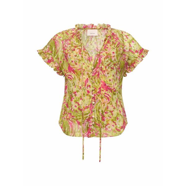 サンクアセプト レディース ティーシャツ トップス Daisy swirl jenise ruffled top Green