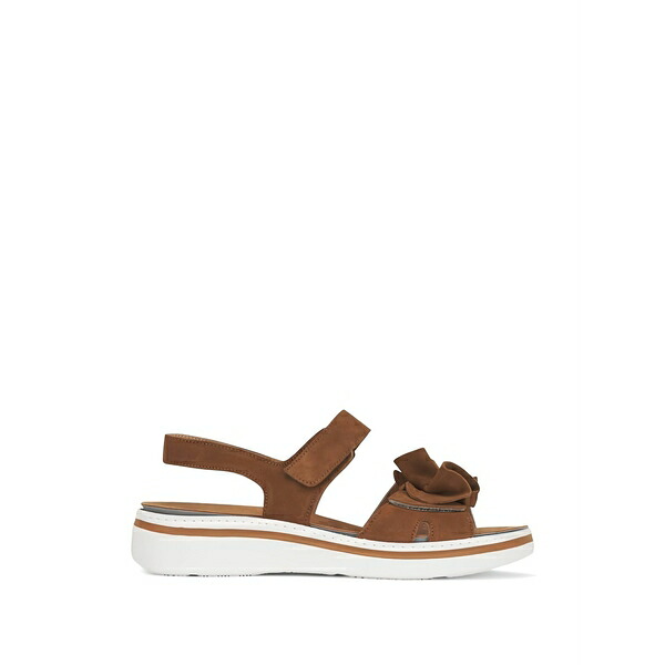 ロンホワイト レディース サンダル シューズ Ruffled-strap sandals Brown
