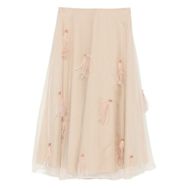 ドロシーシューマッハ レディース スコート ボトムス Feather-embellished tulle skirt Neutrals