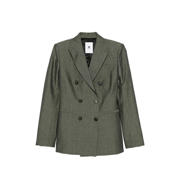 PTトリノ レディース 上衣＆上衣 アウター Romy double-breasted peak-lapels blazer Green