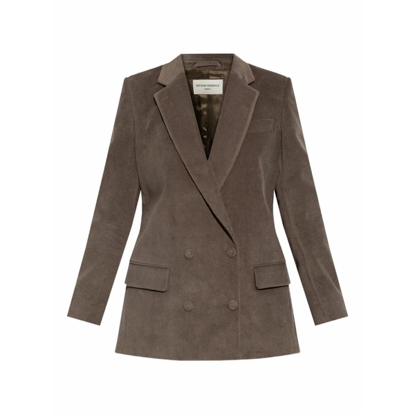 オフィシンジェネレール レディース 上衣＆上衣 アウター Double-breasted corduroy blazer Neutrals