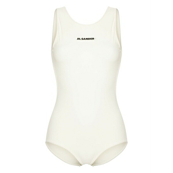 ジル・サンダー レディース 衣裳 トップス Logo-print swimsuit Neutrals