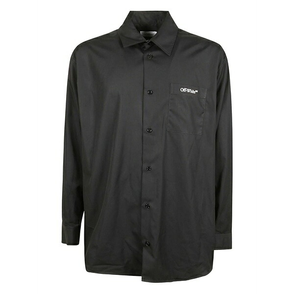 象牙色 メンズ プルオーバー トップス Logo-embroidery rear-graphic shirt Black