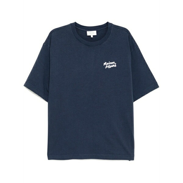棲み家 狐狸 メンズ プルオーバー トップス Handwriting t-shirt Blue
