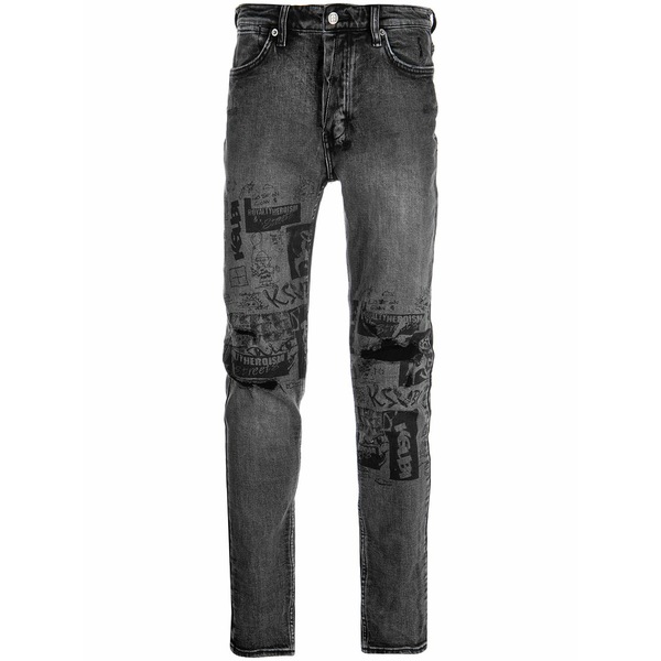 スビ メンズ デニムパンツ ボトムス Van winkle mash up jeans Black|asty