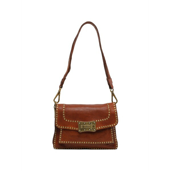 カンポマッジ レディース ショルダーバッグ 御徒面子 Agnese studded shoulder bag Brown