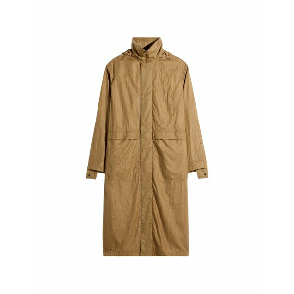 ルメール メンズ 厚地の外套 アウター Hooded trench coat Brown