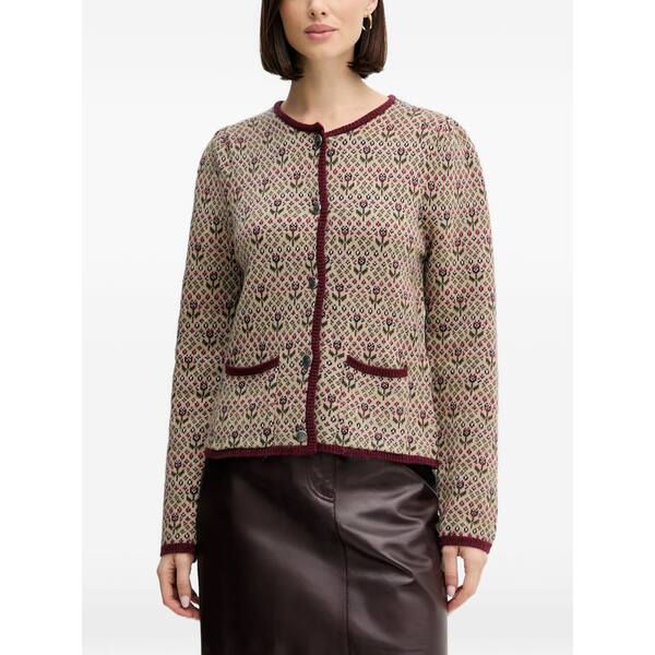 ホスイントロピア レディース ジレー アウター Floral button cardigan Neutrals
