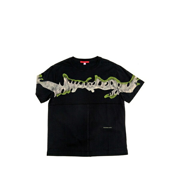 エコーズ・ラッタ レディース ティーシャツ トップス Eckhaus graphic-print panelled t-shirt Black