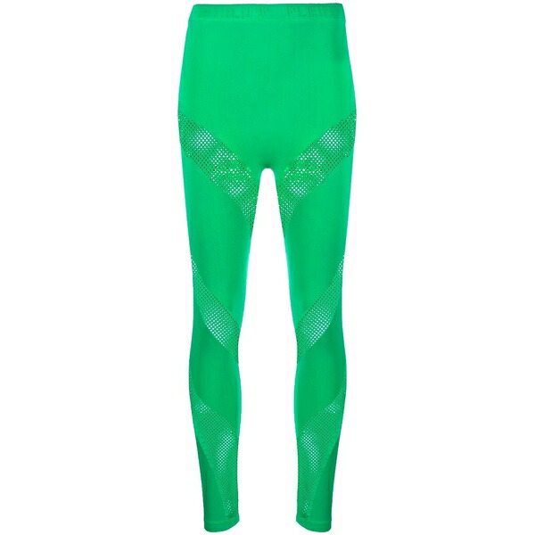 フィリッププレイン レディース カジュアルパンツ ボトムス Perforated-panelled seamless leggings Green|asty