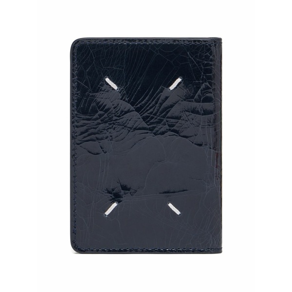 マルタンマルジェラ メンズ 財布 アクセサリー Four stitches crackled card holder Blue｜asty