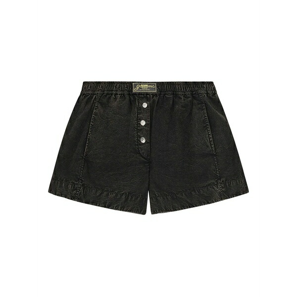 ガニー レディース 心地よいズボン下 ボトムス Logo-appliqu￡ shorts  Black