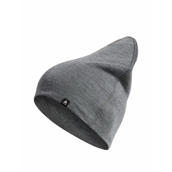 オドロ メンズ 鳥打ち帽 付属物 Logo-detail wool beanie Grey