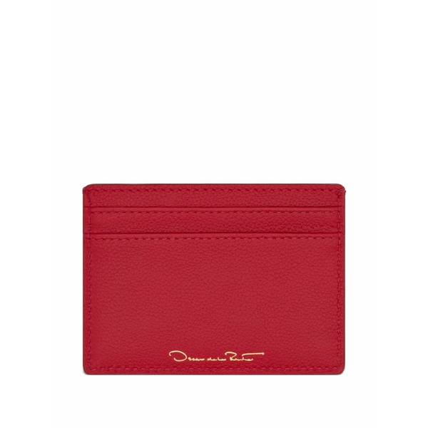 オスカー デ ラ レンタ メンズ 金入れ 付属物 Logo-detailed card holder Red