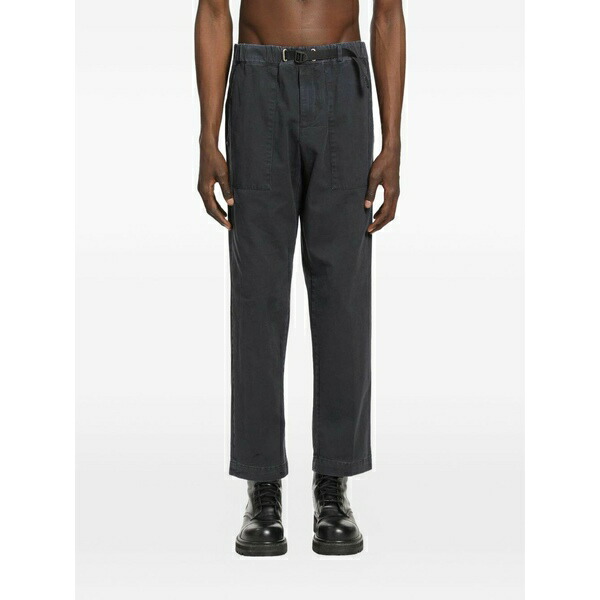 白いこと沙子 メンズ 心地よいズボン下 ボトムス Belted cotton trousers Grey