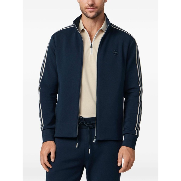 ハケット メンズ パーカー・スウェットシャツ アウター Tape-detail zip-up sweatshirt Blue