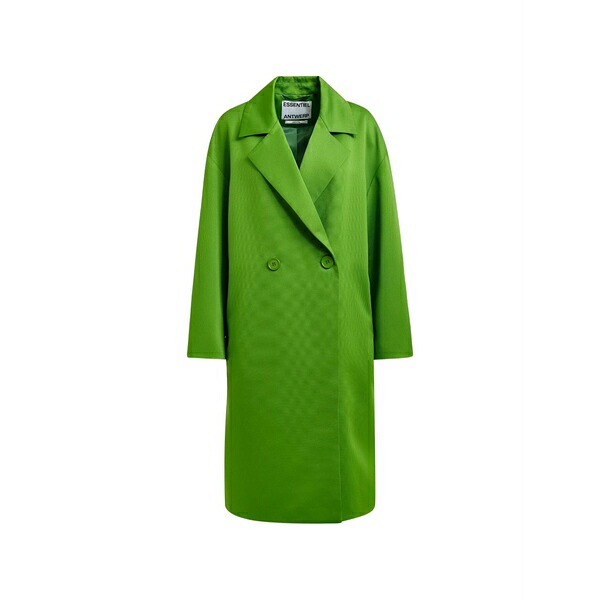 エッセンシャルアントワープ レディース 厚地の外套 アウター Notched-lapel double-breasted coat Green