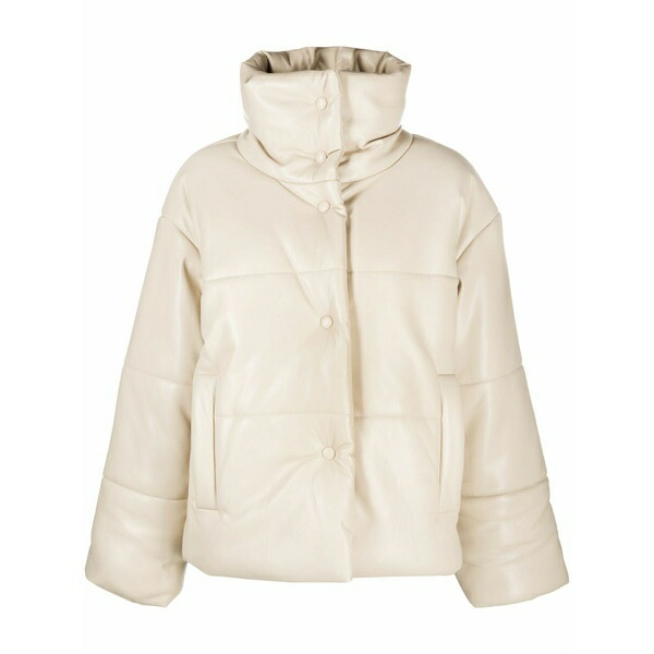 ナヌーシュカ レディース 上衣＆上衣 アウター Faux-leather puffer jacket Neutrals