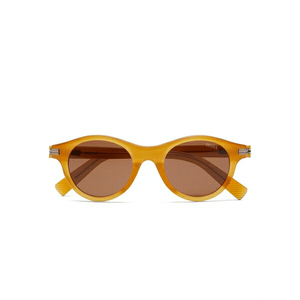 ゼニア メンズ サングラス・アイウェア 付属物 Round-frame sunglasses Brown