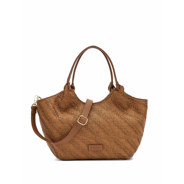 亭主持ち レディース トートバッグ 御徒面子 Herringbone-effect tote bag Brown