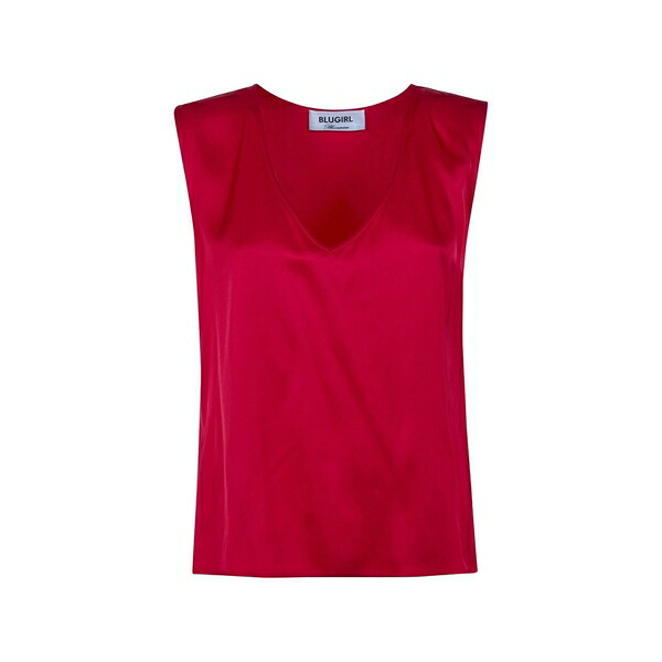 青碧お嬢さん レディース カットソー トップス V-neck sleeveless top Pink
