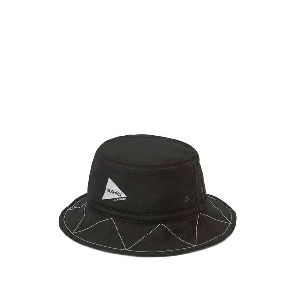 グラミチ メンズ 鳥打ち帽 付属物 X and wander stitch-detail bucket hat Black
