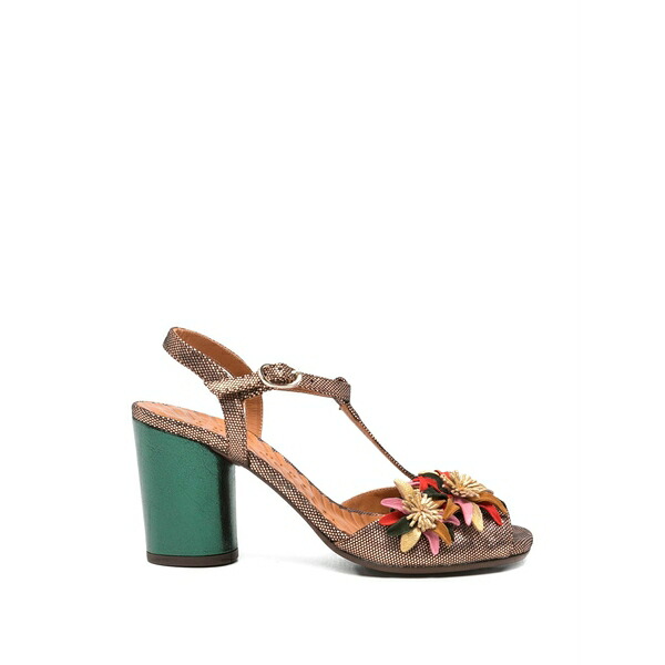チエミハラ レディース サンダル シューズ Uliva floral-embellished t-赤ちょうちん sandals Brown