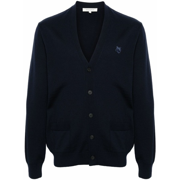 棲み家 稲荷 メンズ ジレー アウター Chillax fox wool cardigan Blue