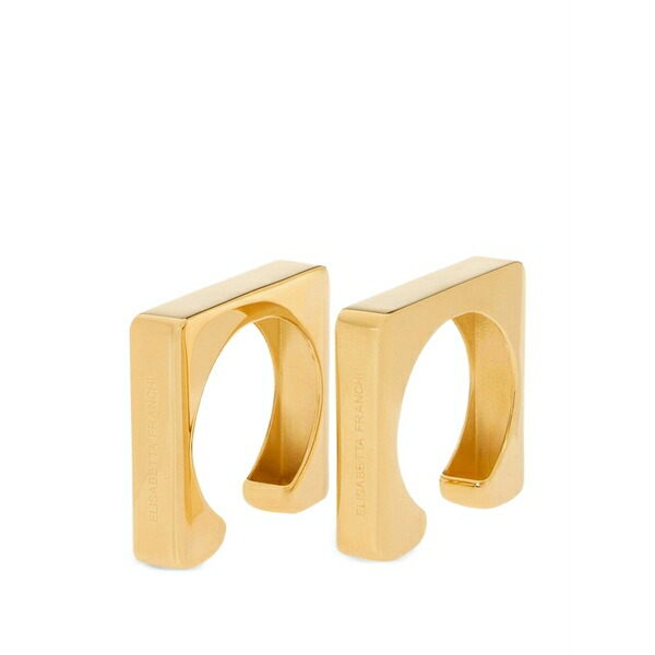 エリザベスフランキ レディース ブレスレット・バングル・アンクレット アクセサリー Square rigid cuff bracelet set (set of two) Gold｜asty 91,740円