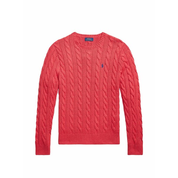 ラルフローレン メンズ 編み物\u0026ティーシャツ アウター Cable-knit crew-neck sweater Red